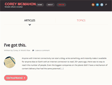 Tablet Screenshot of coreymcmahon.com